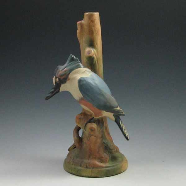 Appraisal: Weller Woodcraft Muskota Kingfisher Vase marked Weller small factory skip