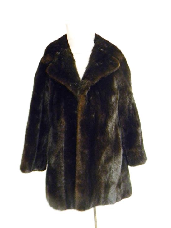 Appraisal: Mink coat Blakeslee's Waterbury CT label shawl lapel foldover cuff