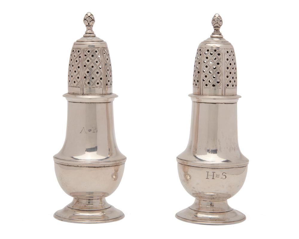 Appraisal: Pair of American Pepper Pots one marked C Beal the