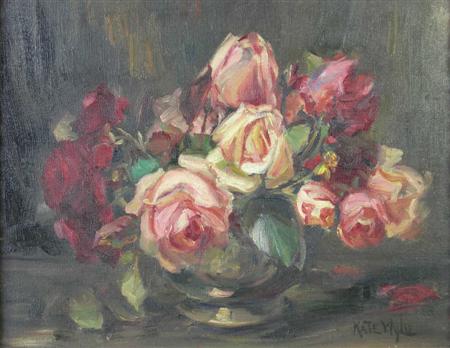 Appraisal: KATE WYLIE SCOTTISH - STILL LIFE OF ROSES Signed oil