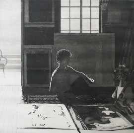 Appraisal: Lawrence Daws born Brett Whiteley at Owl Creek etching signed