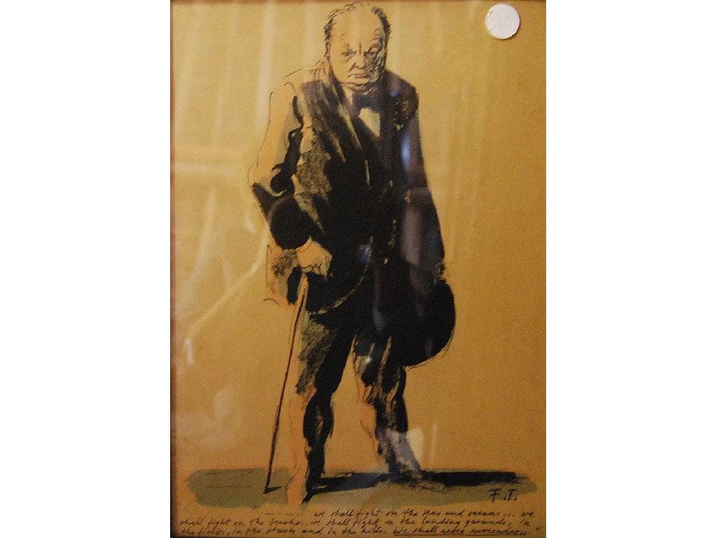 Appraisal: Felix Topolski - Lithograph of Sir Winston Churchill x cm