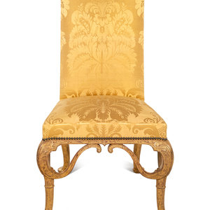 Appraisal: A Queen Anne Giltwood Side Chair Circa the underside retaining