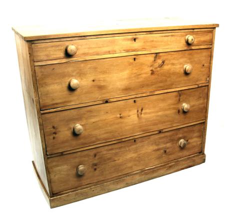 Appraisal: A Victorian pine chest the rectangular top over four long