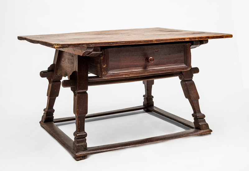 Appraisal: CONTINENTAL BAROQUE STYLE WALNUT AND OAK CENTER TABLE POSSIBLY SWISS