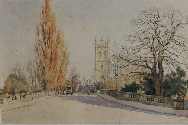 Appraisal: BERNARD CECIL GOTCH - Magdalen Bridge Oxford signed watercolour x