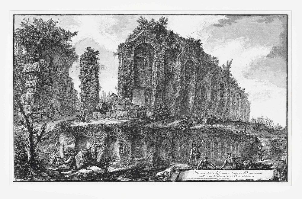 Appraisal: Giovanni Battista Piranesi Italian - Rovine dell'anfiteatro detto di Domiziano