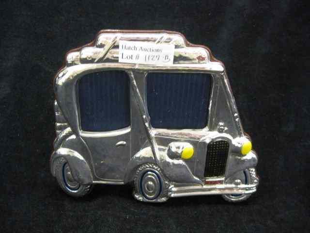 Appraisal: Sterling Silver Figural Picture Frameof a taxi loaded down ''