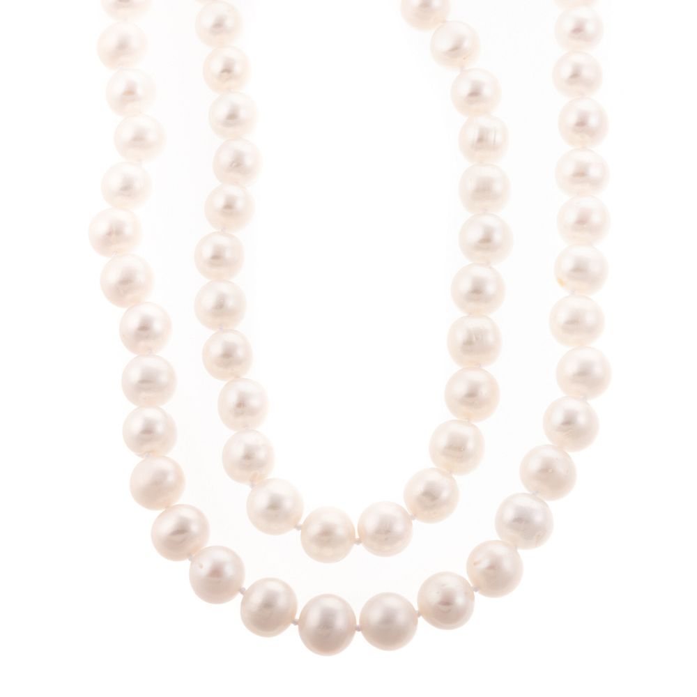 Appraisal: A Pair of - mm Cultured Pearl Necklaces Two matched