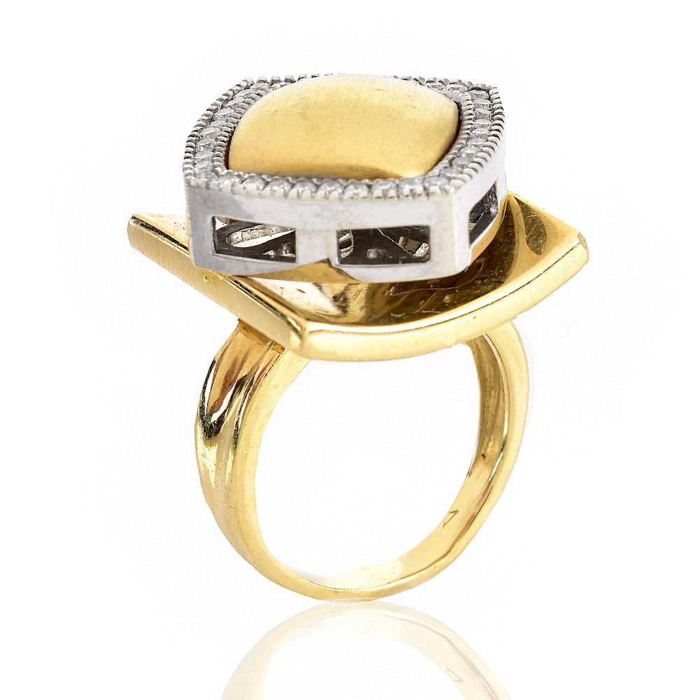 Appraisal: Diamond and K Gold Ring Pave Set Diamond and Karat