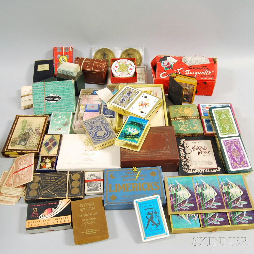 Appraisal: Collection of Assorted Vintage Playing Cards including cased sets many