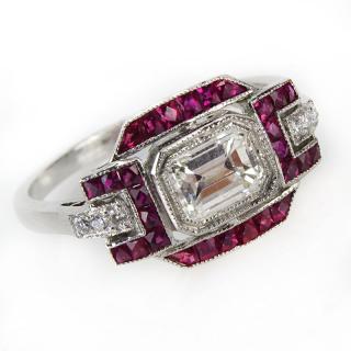 Appraisal: Art Deco Style Approx Carat TW Diamond Carat Ruby and