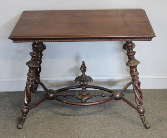 Appraisal: Victorian Mahogany Center Table On ball and claw feet with