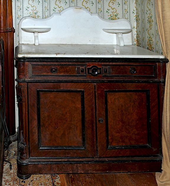 Appraisal: Marble Top Wash Stand and Half Commode A matching set