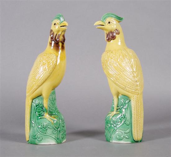 Appraisal: A Pair of Chinese Porcelain Parrots Height inches