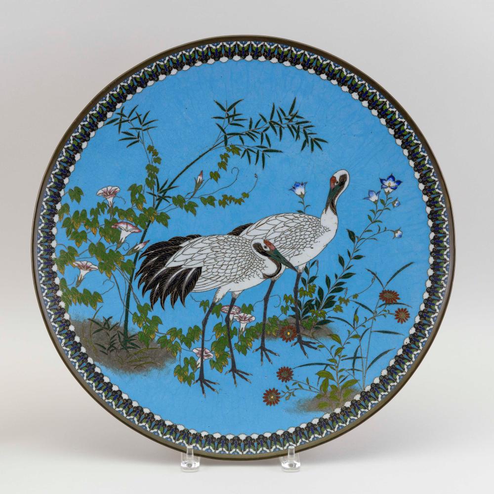 Appraisal: JAPANESE CLOISONN ENAMEL CHARGER MEIJI PERIOD DIAMETER JAPANESE CLOISONN ENAMEL