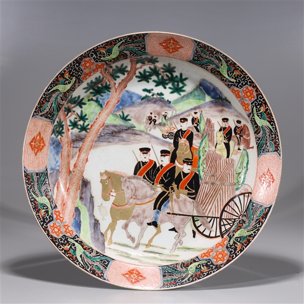 Appraisal: Chinese famille verte Kangxi-style enameled porcelain charger H x D