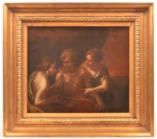 Appraisal: Unsigned Baroque Oil on Canvas Painting Unsigned European Baroque Oil