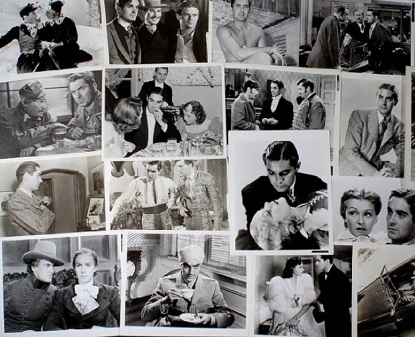 Appraisal: A Tyrone Power collection of personally-owned black and white stills