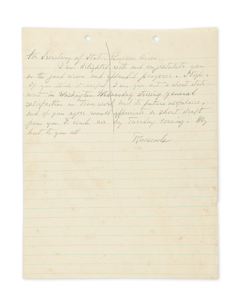 Appraisal: ROOSEVELT FRANKLIN D Autograph Letter Signed Roosevelt as President to