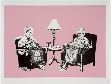 Appraisal: BANKSY BRITISH B GRANNIES Screen-print stamped and numbered published by