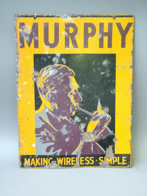 Appraisal: A rectangular double sided enamelled advertising sign for Murphy Wireless