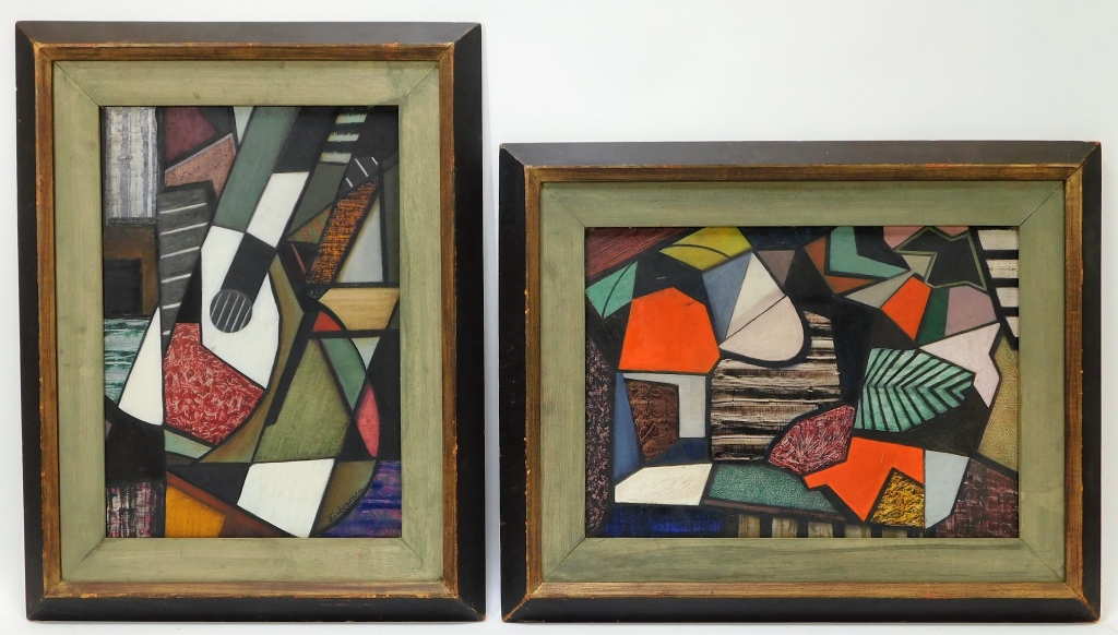 Appraisal: PR SIGNED LIEBERMAN SYNTHETIC CUBISM PAINTINGS Europe th CenturyOne painting