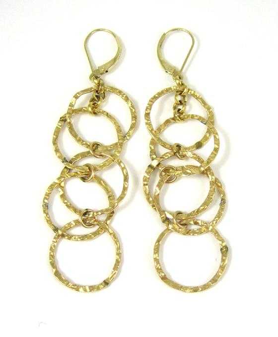 Appraisal: PAIR OF FOURTEEN KARAT GOLD DANGLE EARRINGS each - inches