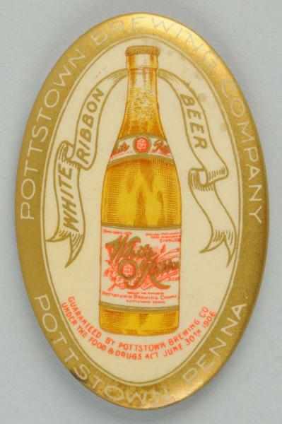 Appraisal: White Ribbon Beer Pocket Mirror From Pottstown Brewing Company PA