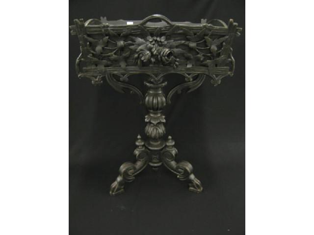 Appraisal: Black Forest Victorian Carved Plant Stand floral twig style tri-footed