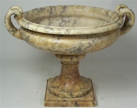 Appraisal: A th century Italian alabaster urn In the Neoclassical style