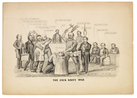 Appraisal: NEW YORK CITY The Jack Knife War Lithograph x inches