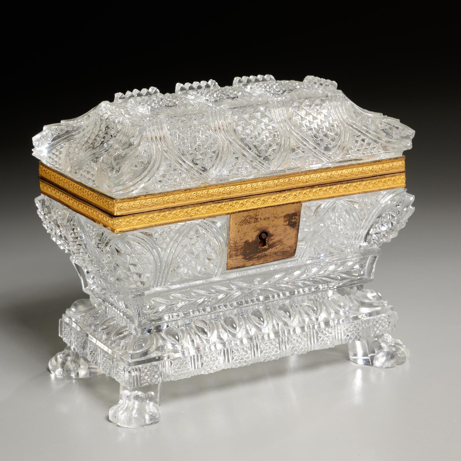 Appraisal: NICE BACCARAT ATTRIB CUT CRYSTAL BOX th c gilt metal