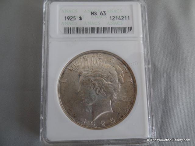 Appraisal: Peace MS Silver Dollar CoinGraded and capsulated by ANACS -