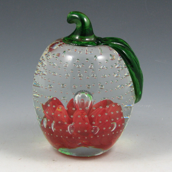 Appraisal: St Clair Joe Apple Paperweight Joe St Clair apple paperweight