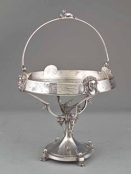 Appraisal: A Fine Aesthetic Silverplate Cake Basket Reed and Barton c