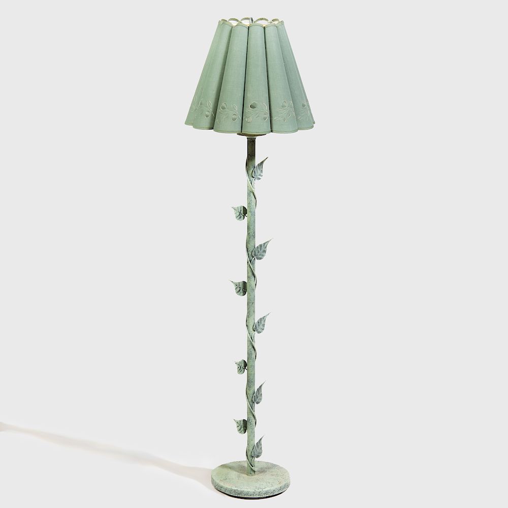 Appraisal: Modern Metal Floral Floor Lamp Decorated with entwined leaves on