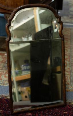 Appraisal: A Queen Anne style hanging wall mirror rectangular with scrolled