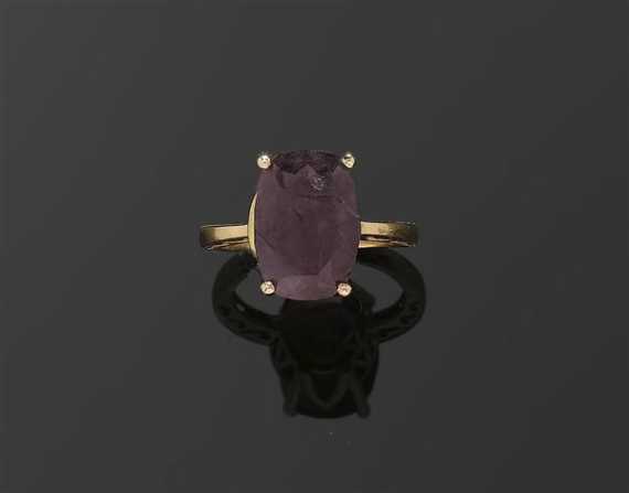 Appraisal: ALEXANDRITE RING Russia th century Ros gold Simple ring set