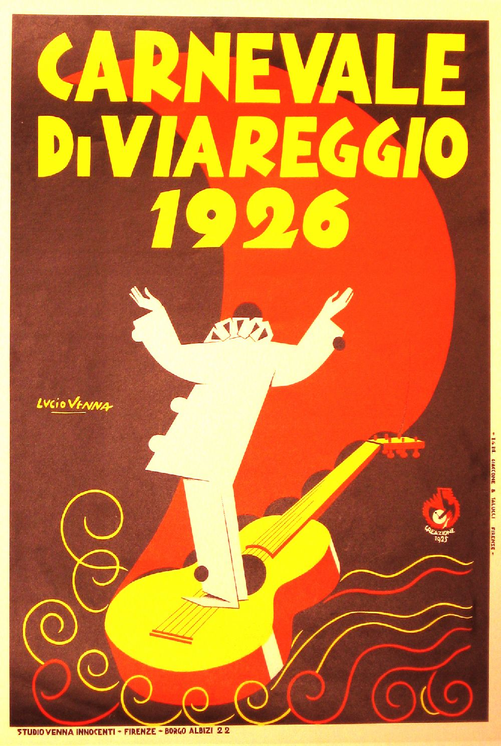 Appraisal: piece Color Lithographic Poster Carnevale Di Viareggio Florence Studio Venna