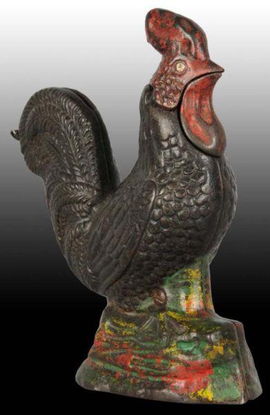 Appraisal: Cast Iron Rooster Mechanical Bank Description Manufactured by Kyser Rex