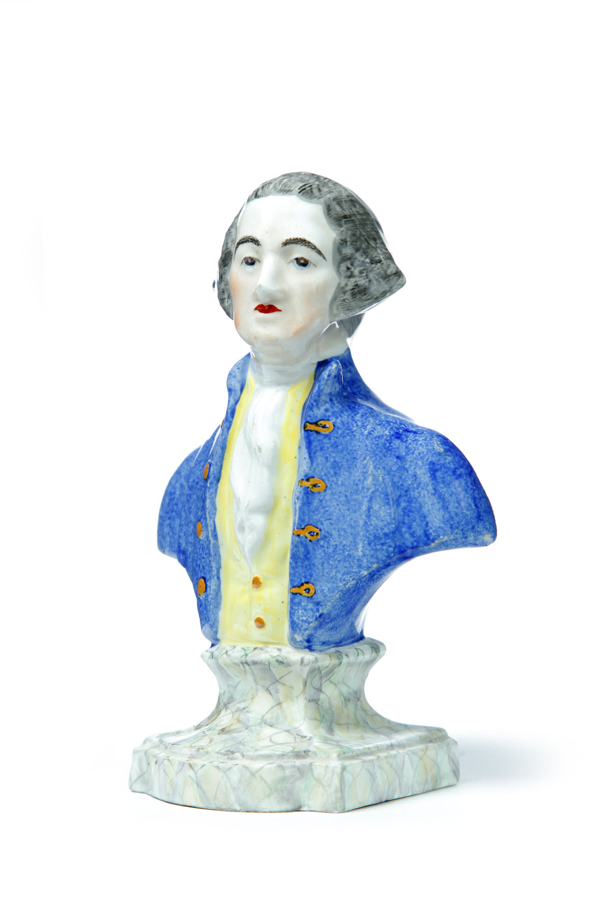 Appraisal: STAFFORDSHIRE BUST OF WASHINGTON England mid th century On a