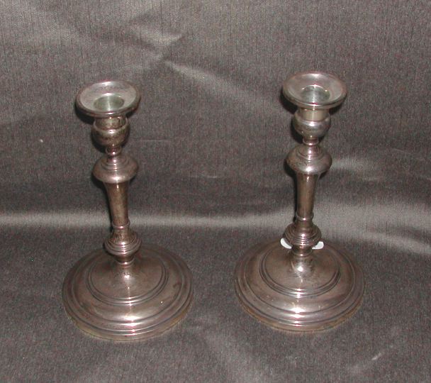 Appraisal: Pair of H S Pogue Co Sterling Candlesticks of turned