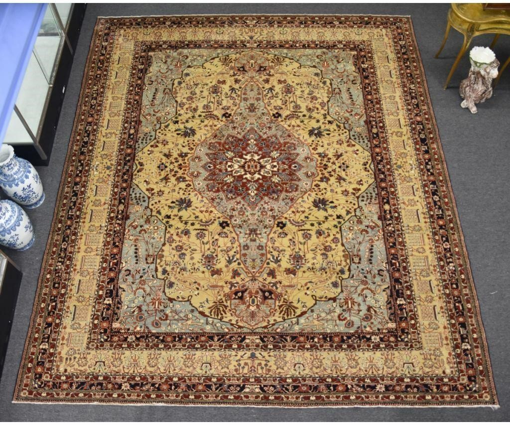 Appraisal: Room size Turkish carpet with center medallion and floral patterns