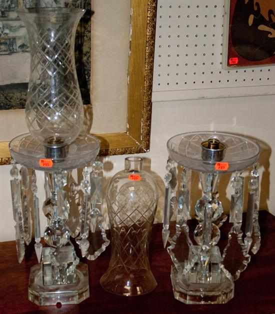 Appraisal: Pair of crystal lamps Estimate - No condition report supplied