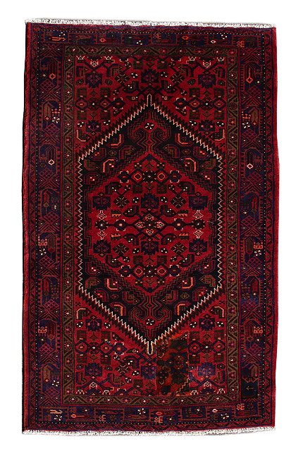 Appraisal: A HAMADAN RED GROUND RUG AF cm x cm