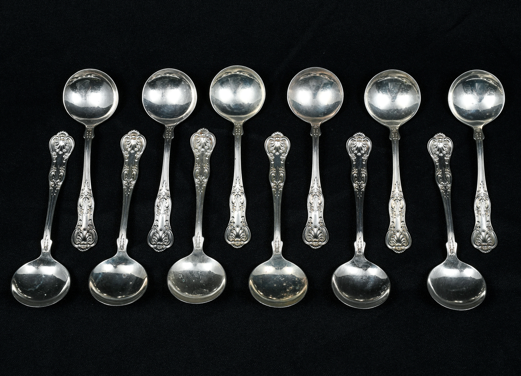 Appraisal: PC STERLING R WALLACE SONS ''KINGS'' SPOONS Approx Troy ounces