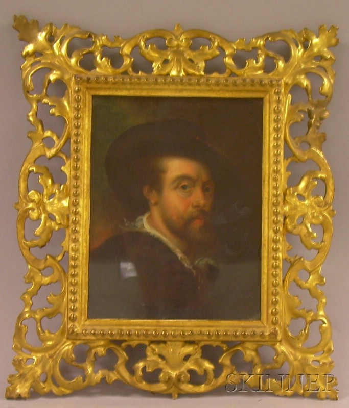 Appraisal: Gilt Framed th Century American School Oil on Canvas Self