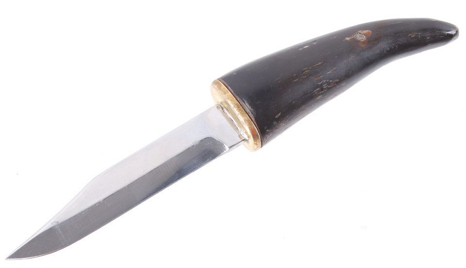 Appraisal: Jim Webb Steer Horn Handle Clip Point Bowie Knife Featured