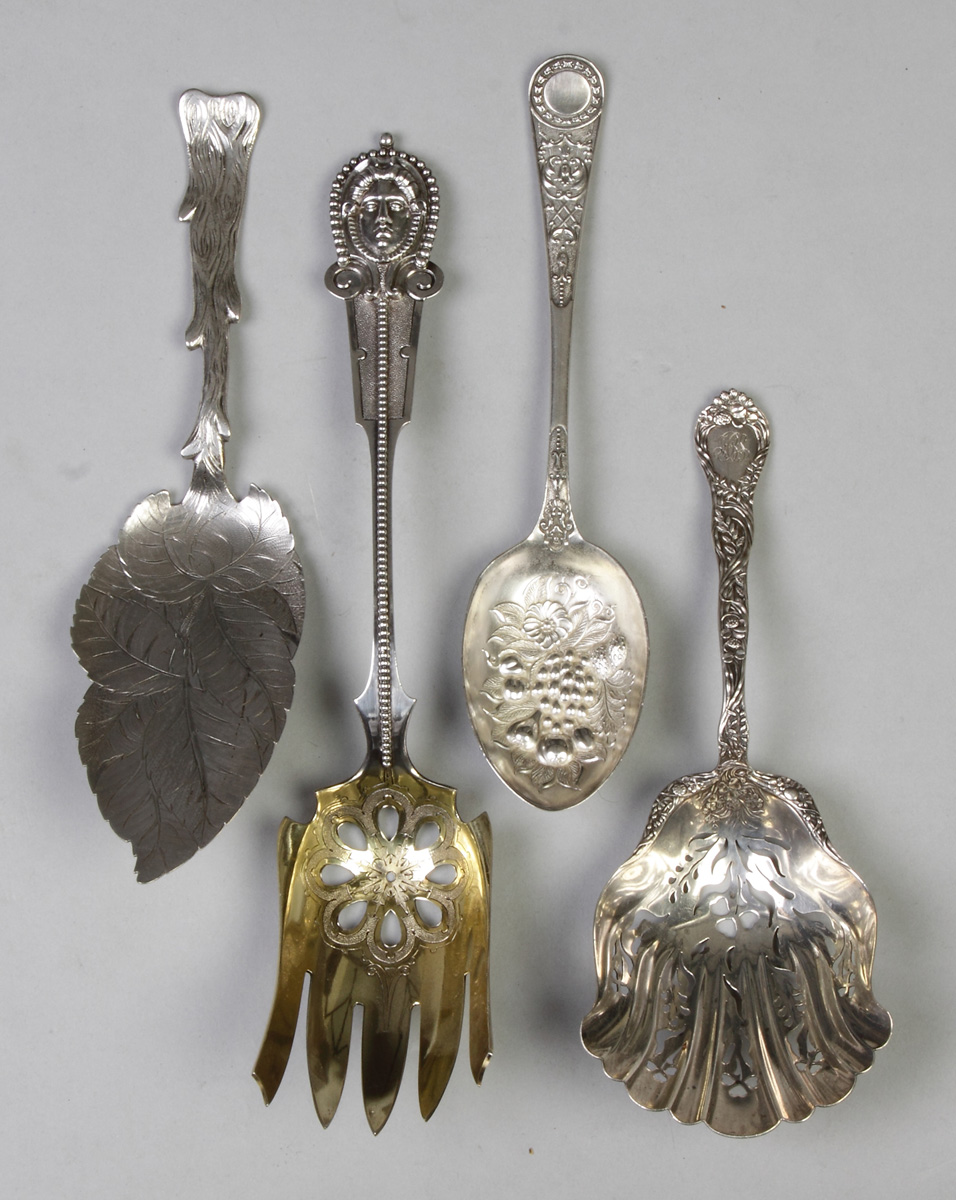 Appraisal: Silver Serving Pieces Af Towle Sons leaf shaped server FW